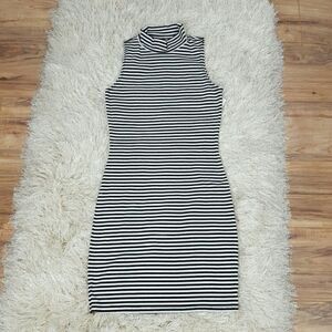‎KLAXON Womens Mini Dress Sleeveless White-Black